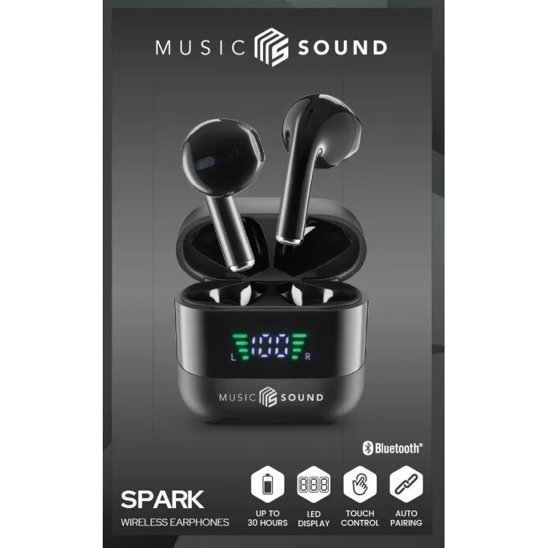 Music Sound SPARK TWS-kuulokkeet LED-näytöllä