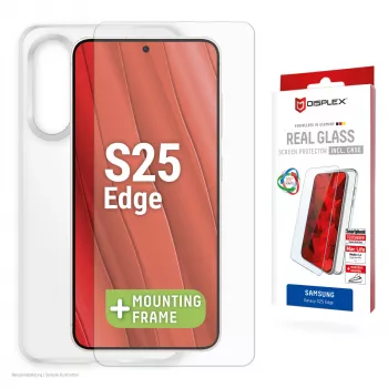 Displex näytönsuojakalvo + kotelo Samsung Galaxy S25 Edge, Eco-asennuskehys, naarmuuntumaton