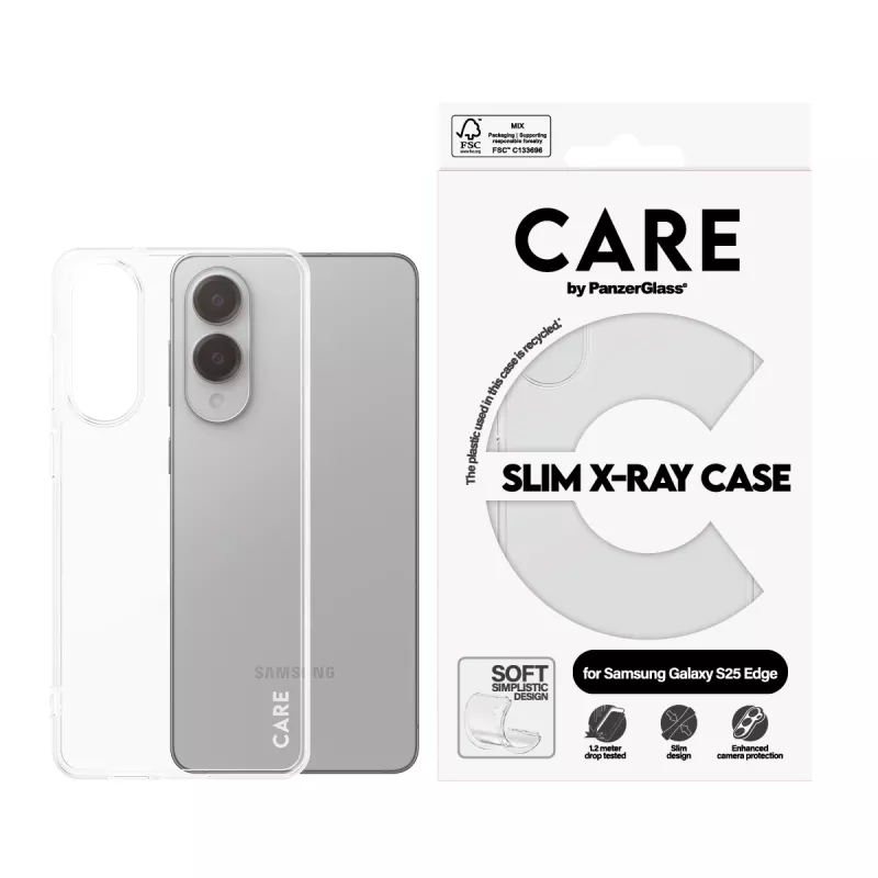 Suojakotelo PanzerGlass Samsung Galaxy S25 Edge läpinäkyvä X-Ray Soft