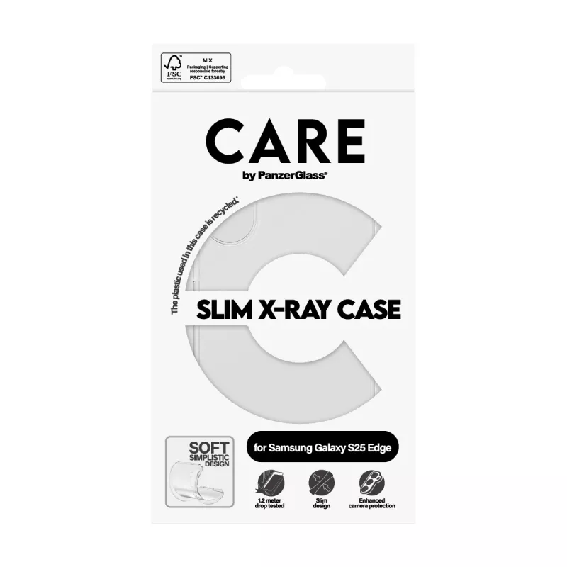 Suojakotelo PanzerGlass Samsung Galaxy S25 Edge läpinäkyvä X-Ray Soft