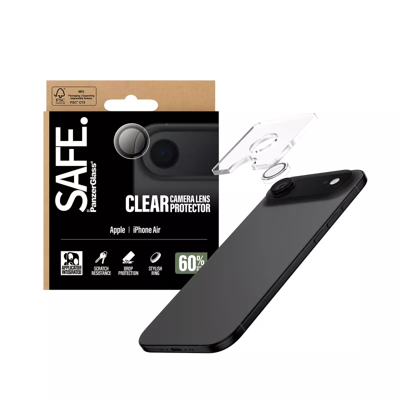 Kameraobjektiivin suoja PanzerGlass SAFE. by iPhone 17 Air Scratch Shock Resistant läpinäkyvä