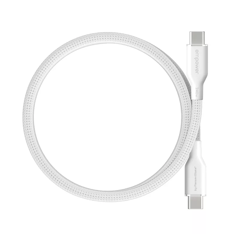 PanzerGlass empower™ by ® Magnetic 240W USB-C–USB-C-kaapeli | USB 2.0 | 1,5 m | Silver White