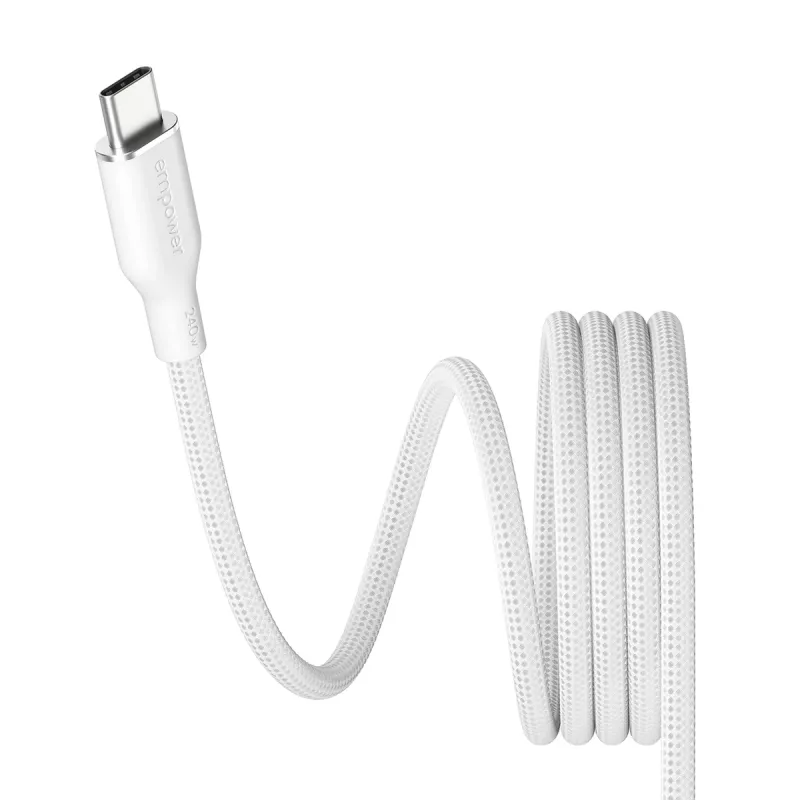 PanzerGlass empower™ by ® Magnetic 240W USB-C–USB-C-kaapeli | USB 2.0 | 1,5 m | Silver White