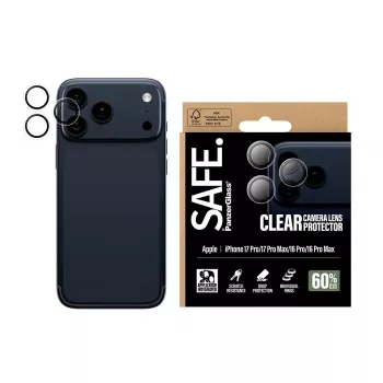 PanzerGlass SAFE. by ® kameraobjektiivin suojus läpinäkyvä iPhone 17 Pro | iPhone 17 Pro Max | iPhone 16 Pro | 16 Pro Max