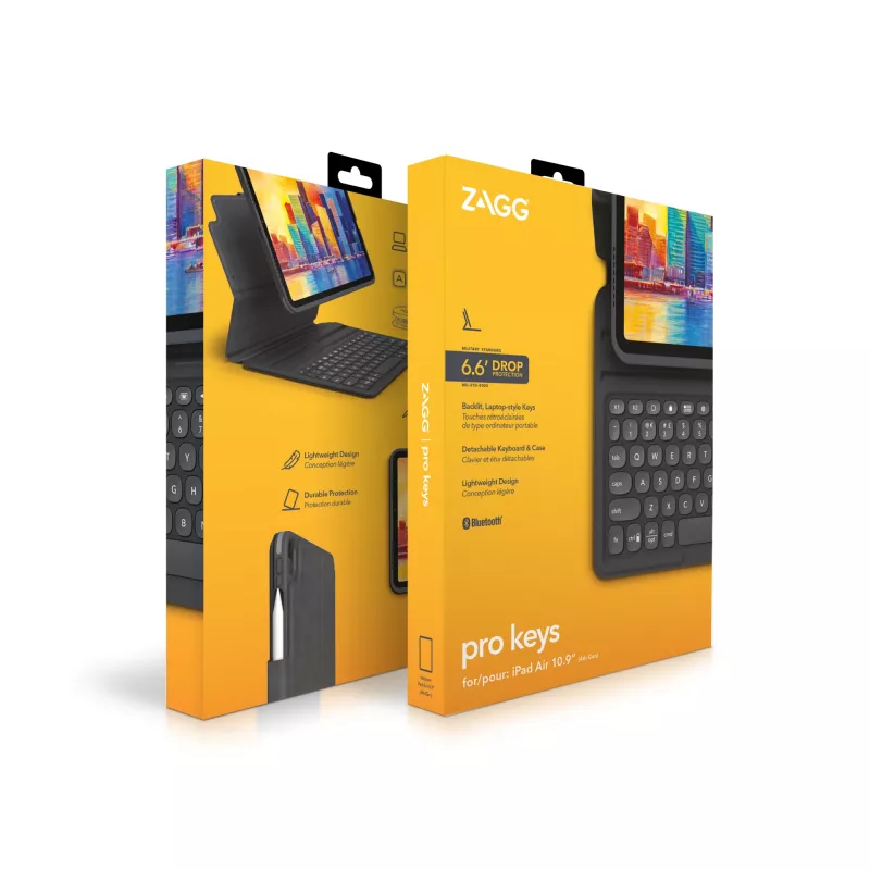 ZAGG näppäimistö Pro Keys-Apple-iPad 10.9-musta/harmaa-saksa