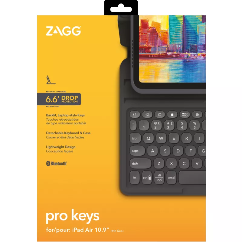 ZAGG näppäimistö Pro Keys-Apple-iPad 10.9-musta/harmaa-saksa