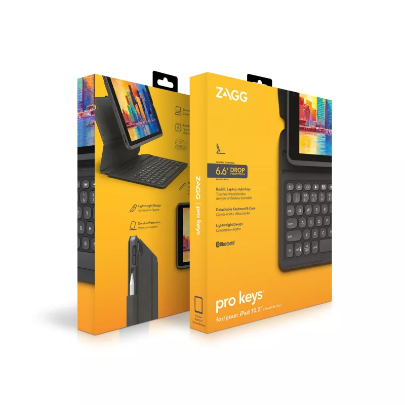 Näppäimistö ZAGG Pro Keys Apple iPad 10.2 musta/harmaa saksa