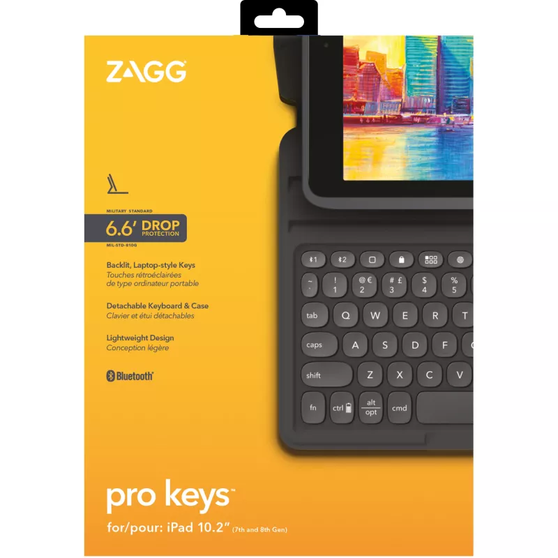 Näppäimistö ZAGG Pro Keys Apple iPad 10.2 musta/harmaa saksa