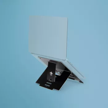 R-Go Tools kannettavan tietokoneen teline R-Go Riser Flexible, säädettävä taitettava kannettavan tietokoneen teline, ergonominen, Hylite-alumiini, musta