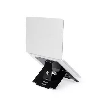 R-Go Tools kannettavan tietokoneen teline R-Go Riser Flexible, säädettävä taitettava kannettavan tietokoneen teline, ergonominen, Hylite-alumiini, musta
