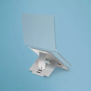 R-Go Tools kannettavan tietokoneen teline R-Go Riser Flexible, säädettävä taitettava kannettavan tietokoneen teline, ergonominen, Hylite-alumiini, hopea