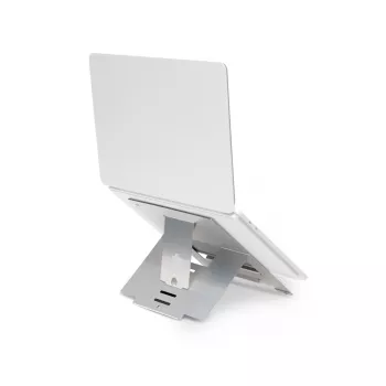 R-Go Tools kannettavan tietokoneen teline R-Go Riser Flexible, säädettävä taitettava kannettavan tietokoneen teline, ergonominen, Hylite-alumiini, hopea