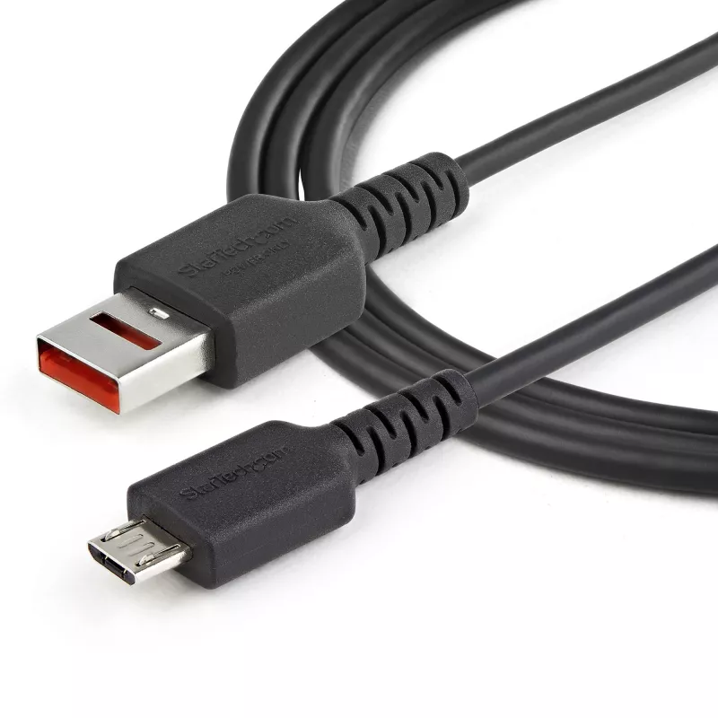StarTech.com 1m Secure-latauskaapeli – USB-A - Micro-USB datasalpa vain latauskaapeli – vain virtalatauskaapeli puhelimelle/tabletille – datasalpaava USB-suojakaapeli