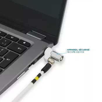 Ohut pyörivä turvalukko avaimella Mobilis 001325 T Lock valkoinen