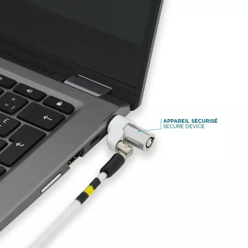 Ohut pyörivä turvalukko avaimella Mobilis 001325 T Lock valkoinen