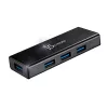 USB-keskitin j5create JUH340 4-porttinen USB 3.0 musta alumiini