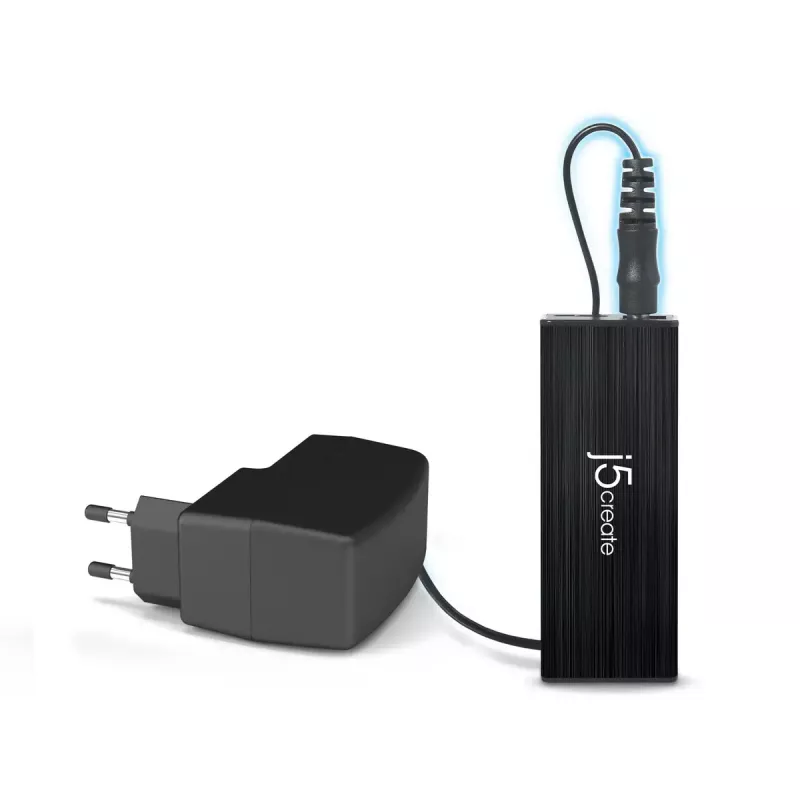 USB-keskitin j5create JUH340 4-porttinen USB 3.0 musta alumiini