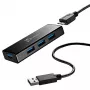 USB-keskitin j5create JUH340 4-porttinen USB 3.0 musta alumiini