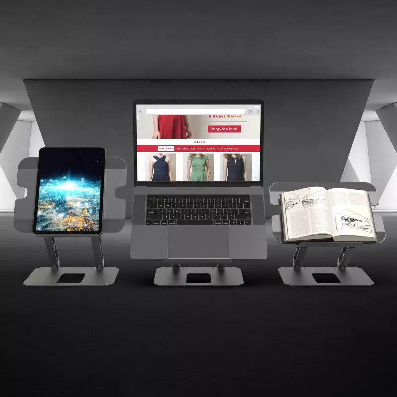 Kannettavan tietokoneen ja tabletin teline j5create JTS127-N monikulmainen alumiini musta harmaa