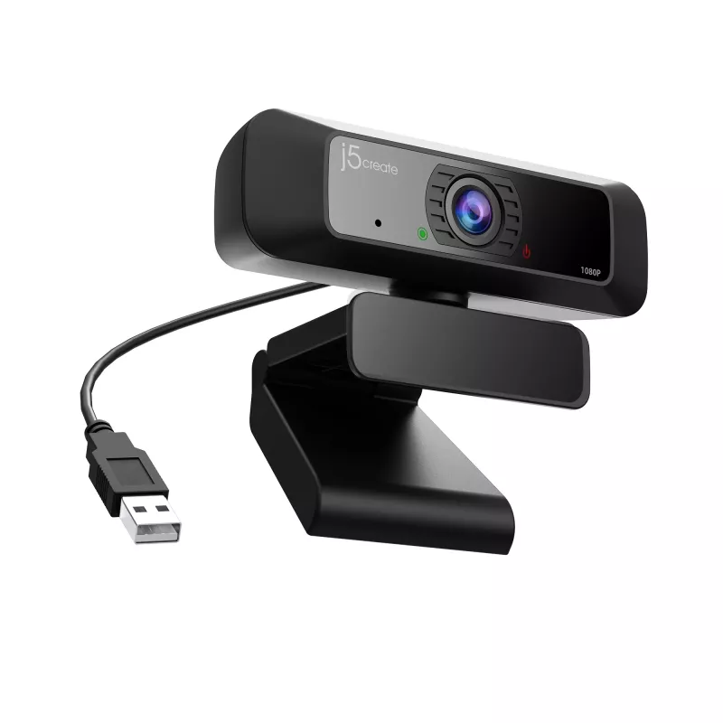 j5create JVCU100 USB™ HD-verkkokamera 360° käännöllä, 1080p videotallennusresoluutio, musta