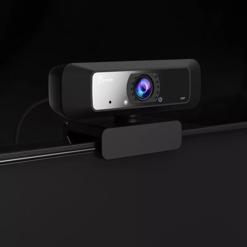 j5create JVCU100 USB™ HD-verkkokamera 360° käännöllä, 1080p videotallennusresoluutio, musta