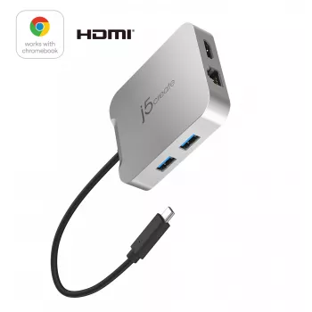 j5create JCD391 4K60 Elite USB-C® PD moniporttisovitin, hopea