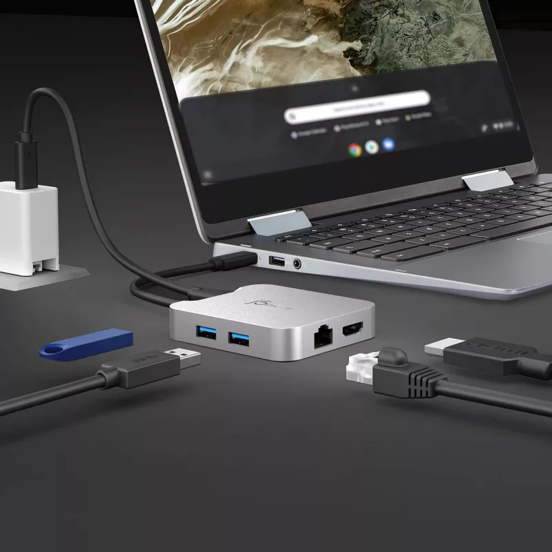 j5create JCD391 4K60 Elite USB-C® PD moniporttisovitin, hopea