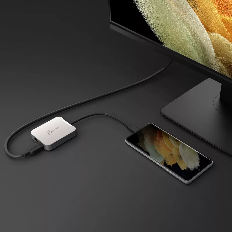 j5create JCD391 4K60 Elite USB-C® PD moniporttisovitin, hopea