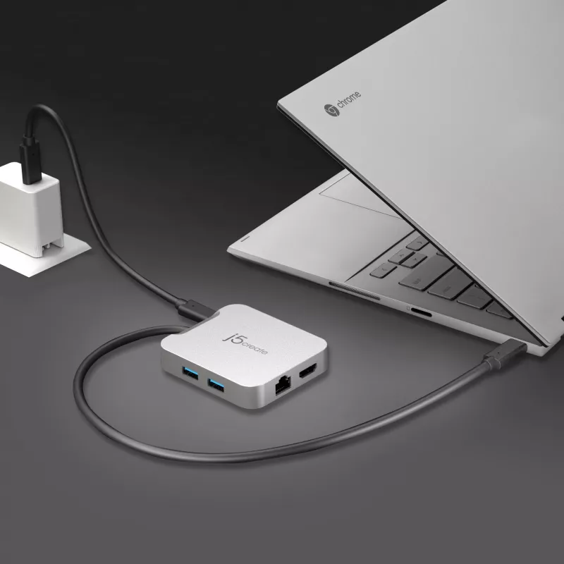 j5create JCD391 4K60 Elite USB-C® PD moniporttisovitin, hopea