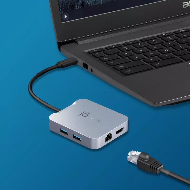 j5create JCD391 4K60 Elite USB-C® PD moniporttisovitin, hopea