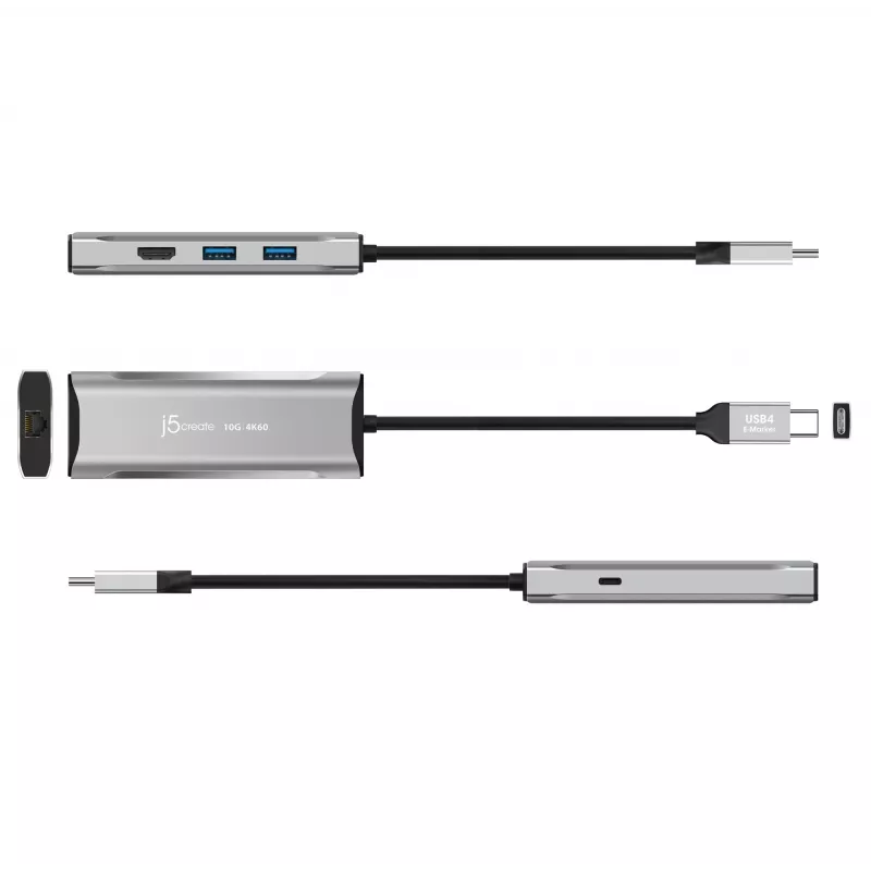 j5create JCD392 4K60 Elite USB-C® 10Gbps matkatelakka, Space Grey