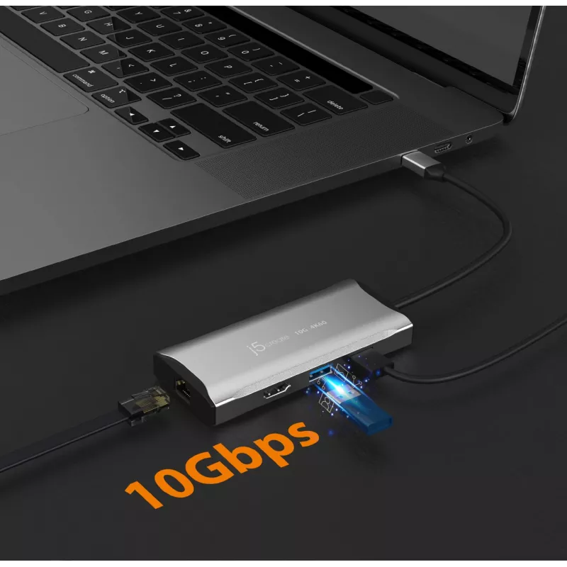 j5create JCD392 4K60 Elite USB-C® 10Gbps matkatelakka, Space Grey