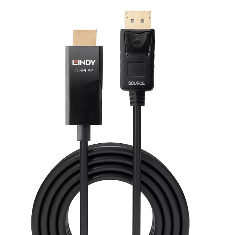 Lindy 5m DP-HDMI-sovitinkaapeli HDR DisplayPort HDMI