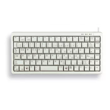 CHERRY kompakti näppäimistö, QWERTY, 83 näppäintä, Combi USB/PS2, vaaleanharmaa