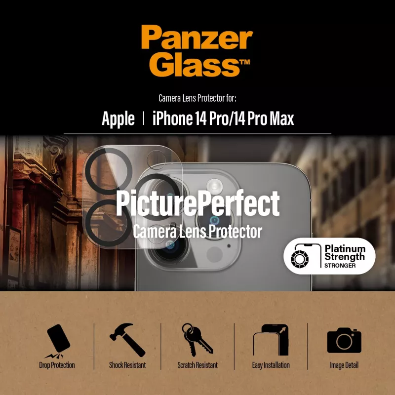 Kameran objektiivinsuoja PanzerGlass Apple iPhone 14 Pro 14 Pro Max naarmuuntumaton iskunkestävä