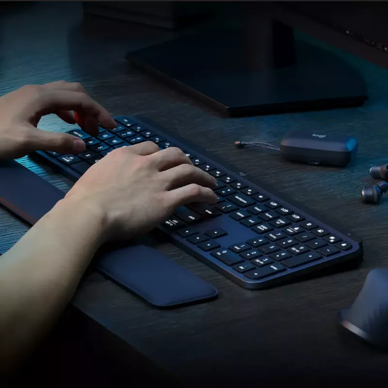 Logitech MX Keys S näppäimistö yleiskäyttöön RF langaton + Bluetooth AZERTY belgialainen grafiitti