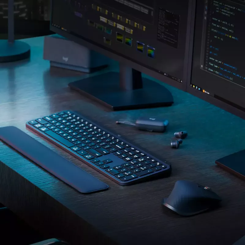 Logitech MX Keys S näppäimistö yleiskäyttöön RF langaton + Bluetooth AZERTY belgialainen grafiitti