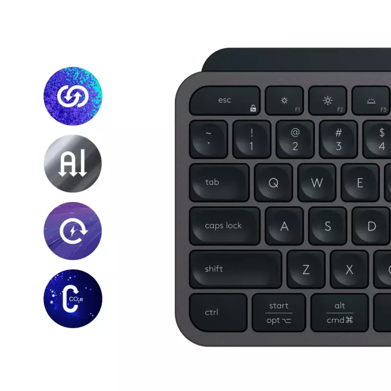Logitech MX Keys S näppäimistö yleiskäyttöön RF langaton + Bluetooth AZERTY belgialainen grafiitti