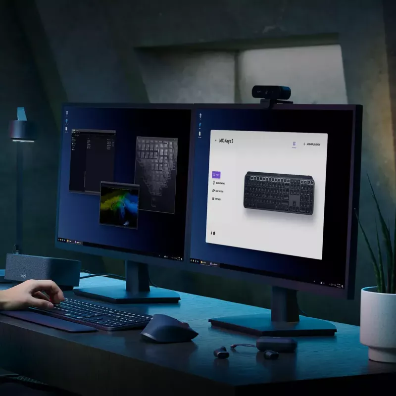 Logitech MX Keys S näppäimistö yleiskäyttöön RF langaton + Bluetooth AZERTY belgialainen grafiitti