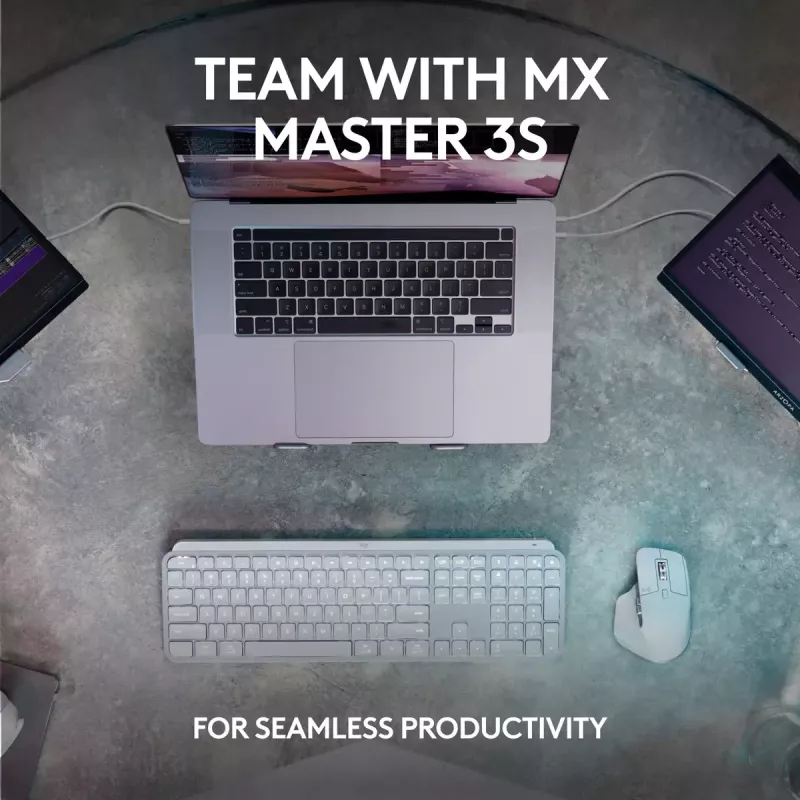 Logitech MX Keys S näppäimistö yleiskäyttöön RF langaton + Bluetooth AZERTY belgialainen grafiitti