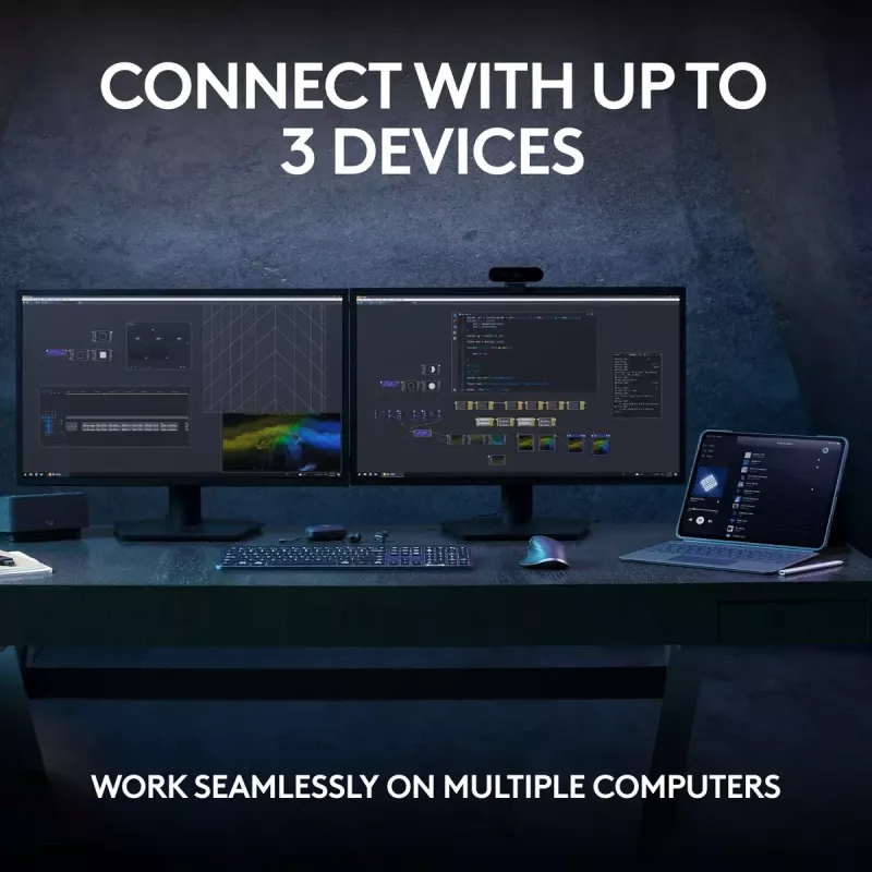 Logitech MX Keys S näppäimistö yleiskäyttöön RF langaton + Bluetooth AZERTY belgialainen grafiitti