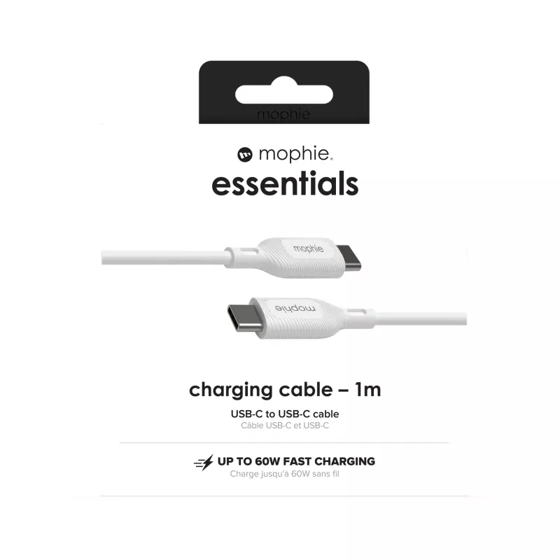 mophie essentials latauskaapeli | 1 m USB-kaapeli USB 2.0 USB-C valkoinen