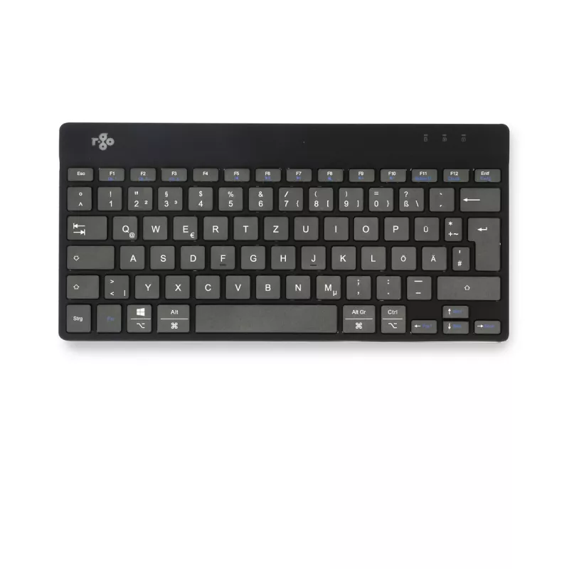 R-Go Tools ergonominen näppäimistö R-Go Compact Break, kompakti näppäimistö tauko-ohjelmistolla, QWERTZ (DE), Bluetooth, musta