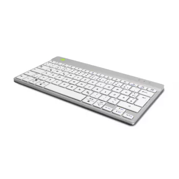 R-Go Tools ergonominen näppäimistö R-Go Compact Break, kompakti näppäimistö tauko-ohjelmistolla, QWERTZ (DE), Bluetooth, valkoinen