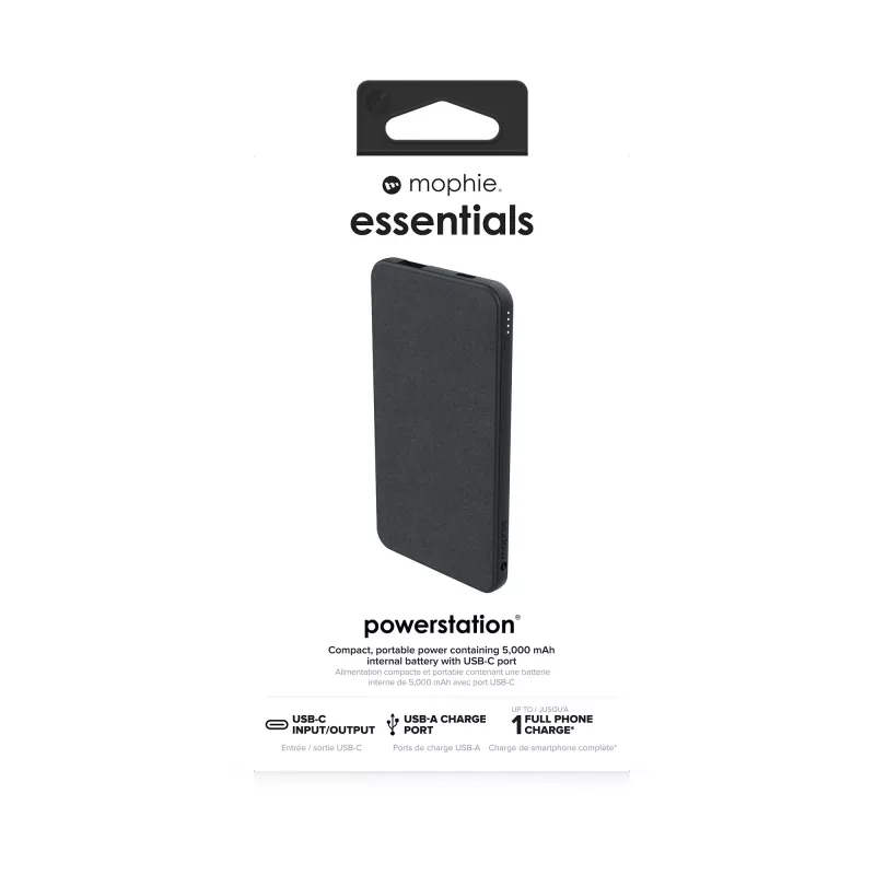 mophie essentials powerstation 5K 5000 mAh musta