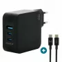 Ravanson Mobilis laturi 100W GaN 2×USB‑C + 1×USB‑A AC sisäkäyttöön — kannettavalle, älypuhelimelle, tabletille — musta