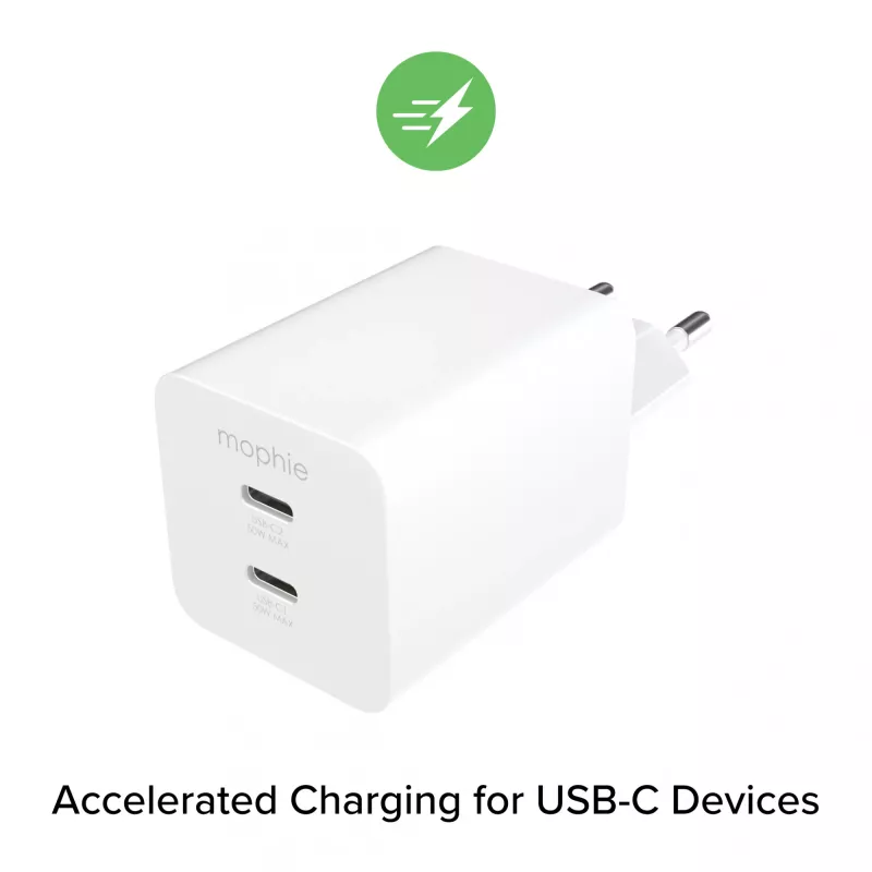 Virtalähde Zagg 50W 2x USB-C valkoinen — Zagg mophie essentials