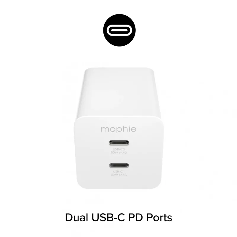 Virtalähde Zagg 50W 2x USB-C valkoinen — Zagg mophie essentials