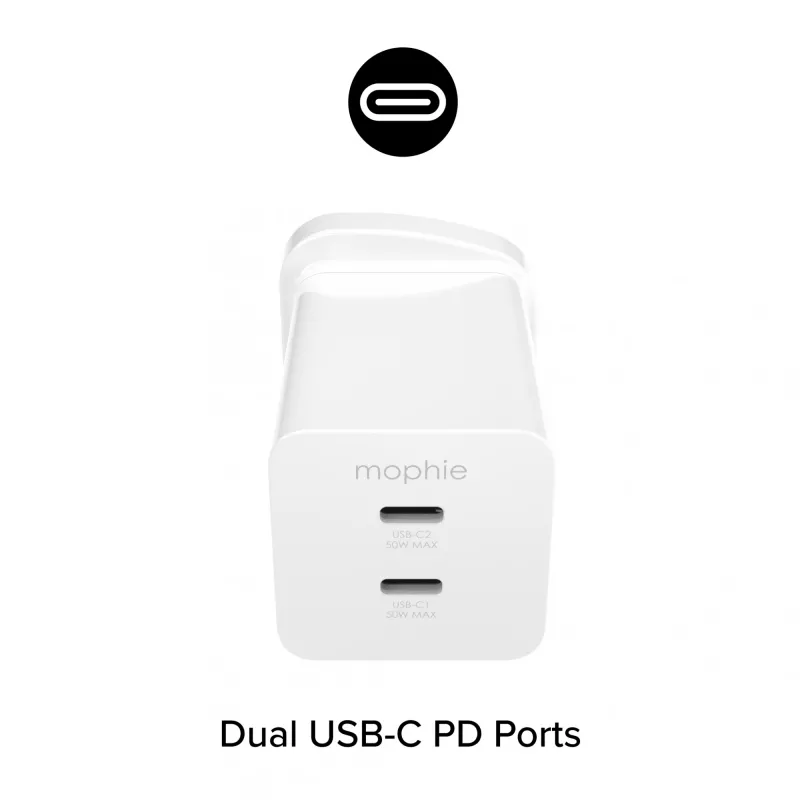 Virtalähde Zagg 50W 2x USB-C valkoinen — Zagg mophie essentials