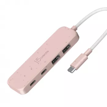 USB-C-keskitin j5create JCH342ER-N 4-porttinen Type-C Type-A Gen 2 10000 Mbit/s rose